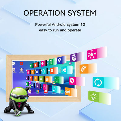 15.6インチ RK3568 4+32GB 壁掛け式広告タブレット NFC POE タッチスクリーン ビジネス 木製フレーム Android14 タブレット