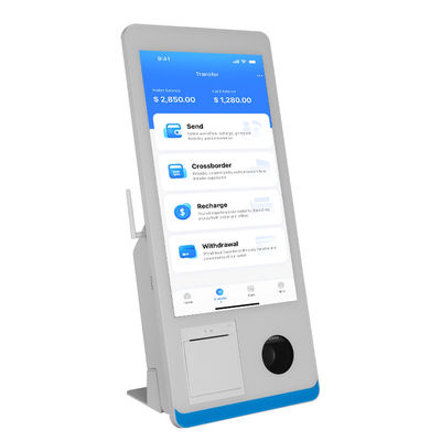 レストランセルフサービス注文カウンターキオスク Win 8+128GB セルフサービス決済キオスク プリンター NFC QRコードスキャナー付き