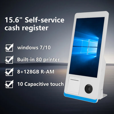レストランセルフサービス注文カウンターキオスク Win 8+128GB セルフサービス決済キオスク プリンター NFC QRコードスキャナー付き