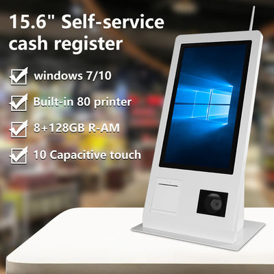 15.6インチ セルフサービスPOSマシン Win 10 オペレーティングシステム タッチスクリーン スキャナー プリンター NFC QRコードリーダー搭載