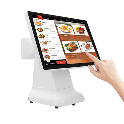 Win キャッシュレジャー POS マシン シンプル スタイルのプラスチックデザインと 15.6 インチ デュアルスクリーン オールインワン