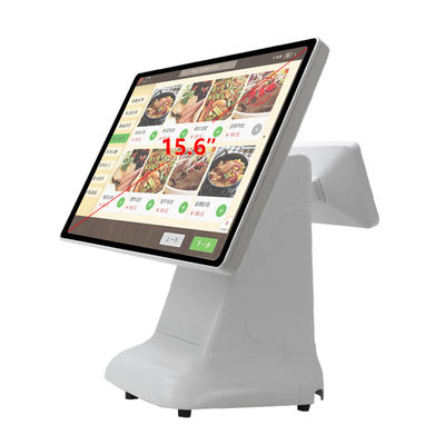 Win キャッシュレジャー POS マシン シンプル スタイルのプラスチックデザインと 15.6 インチ デュアルスクリーン オールインワン