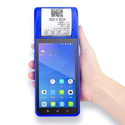 5.5インチ ハンドヘルド Android POSシステム キャッシュレジスターマシン タッチスクリーン モバイルPOSターミナル WiFi USB NFC 決済 小売用 ブルー