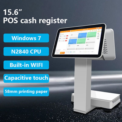 格安な商用 デュアルスクリーン オールインワン POS スマートキャッシュレジスタターミナルマシン 15.6 インチスクリーンと 2G メモリ