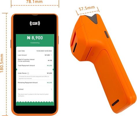 Android 11 5.45 インチ ハンドヘルド POS ターミナル 58mm 熱プリンター NFC WiFi USB接続 32GB/64GB メモリ ベスト