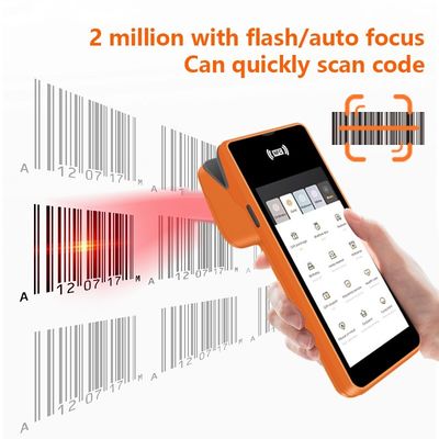 超薄5.45インチAndroid 11 SoftPOSハンドヘルドPOSターミナル NFC WIFIおよび58mm感熱レシートプリンター、小売店向け