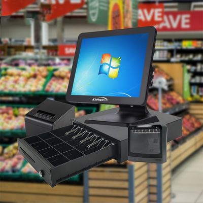 ショッピングモールのPOSシステムで手数料の手間無しに支払いをするための熱転送プリンターと顧客ディスプレイ