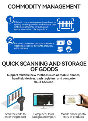 レストラン注文 熱プリンター 解析度 Win/Android POS キャッシュレジャー 13.3/15.6 インチ 1366*768 解析度