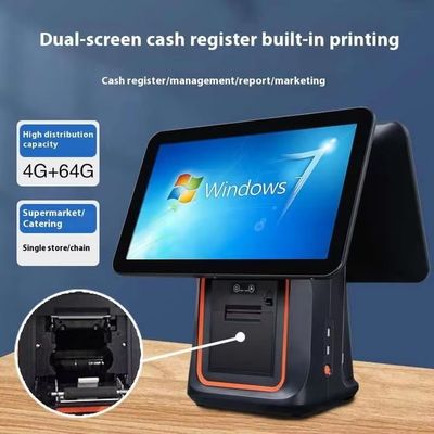 小売レストランの請求機 15.6インチ デュアルスクリーン POS システム Win オペレーティングシステムと Android POS