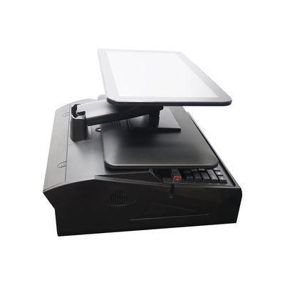 OEM ODM 15.6インチ デュアルスクリーン Win7 Pos キャッシュレジスタ N2840 Cpu 2+32GB デスクトップ POSターミナル 58mmプリンタ,キーボード