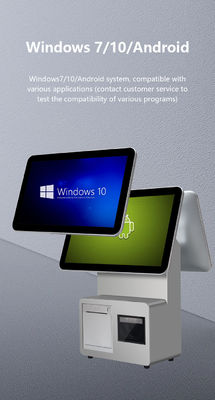 15.6インチ デュアルスクリーン POS キャッシュマシン I3 プロセッサー 4+64GB 小売 POS システム スーパーマーケット POS ターミナル