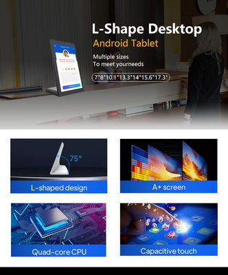 8インチL型ビジネスセルフサービスキオスクAndroidタブレットPC 静電容量式タッチスクリーン POE電源 WIFI NFC レストラン注文POSタブレット用