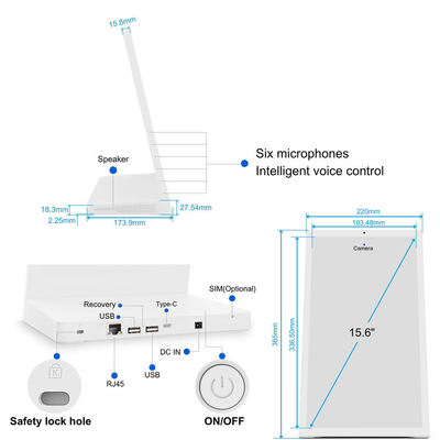 15.6インチ NFC リテール タブレット ロックチップ クアッドコア L 形 アンドロイド タブレット パソコン レストラン