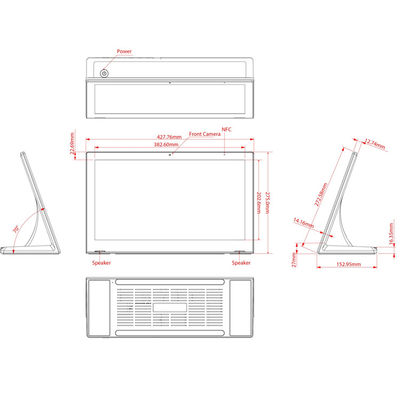 17インチオクタコア 1.5GHz アンドロイドタブレットPC 10ポイントキャパシティブタッチと1920x1080解像度