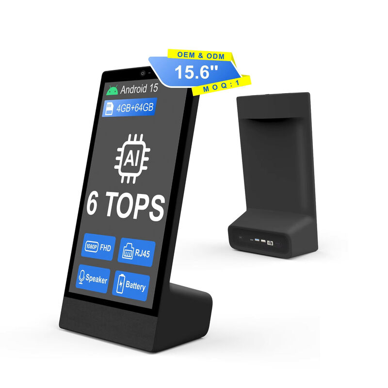 L型デスクトップ 15.6インチ 1920x1080 Android 15 タブレットPC Wi-Fi NFC 静電容量式タッチスクリーン 10000mAh オクタコア ファストフード その他 スピーカー付き